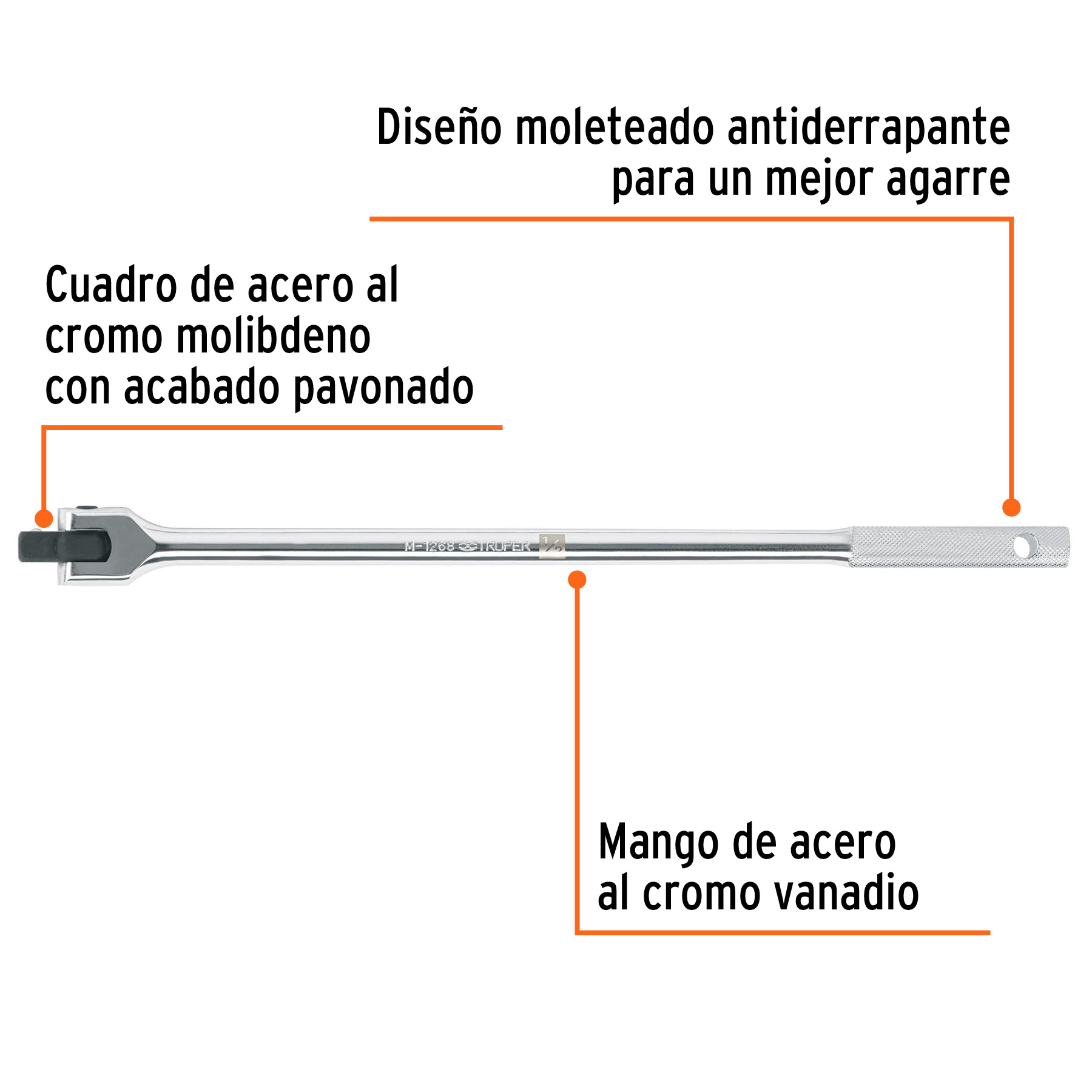 Mango articulado con cuadro de 1/2', largo 17', TRUPER - Imagen 2