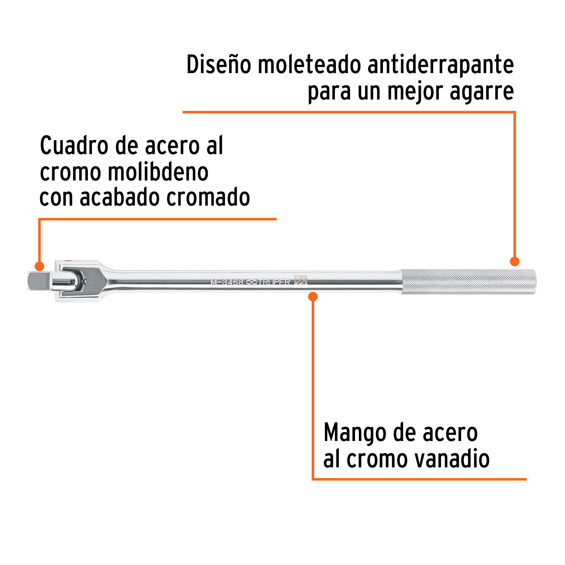 Mango articulado con cuadro de 3/4', largo 20', TRUPER - Imagen 2