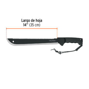 Machete doble filo 14', cacha inyectada, con funda, TRUPER - Imagen 3