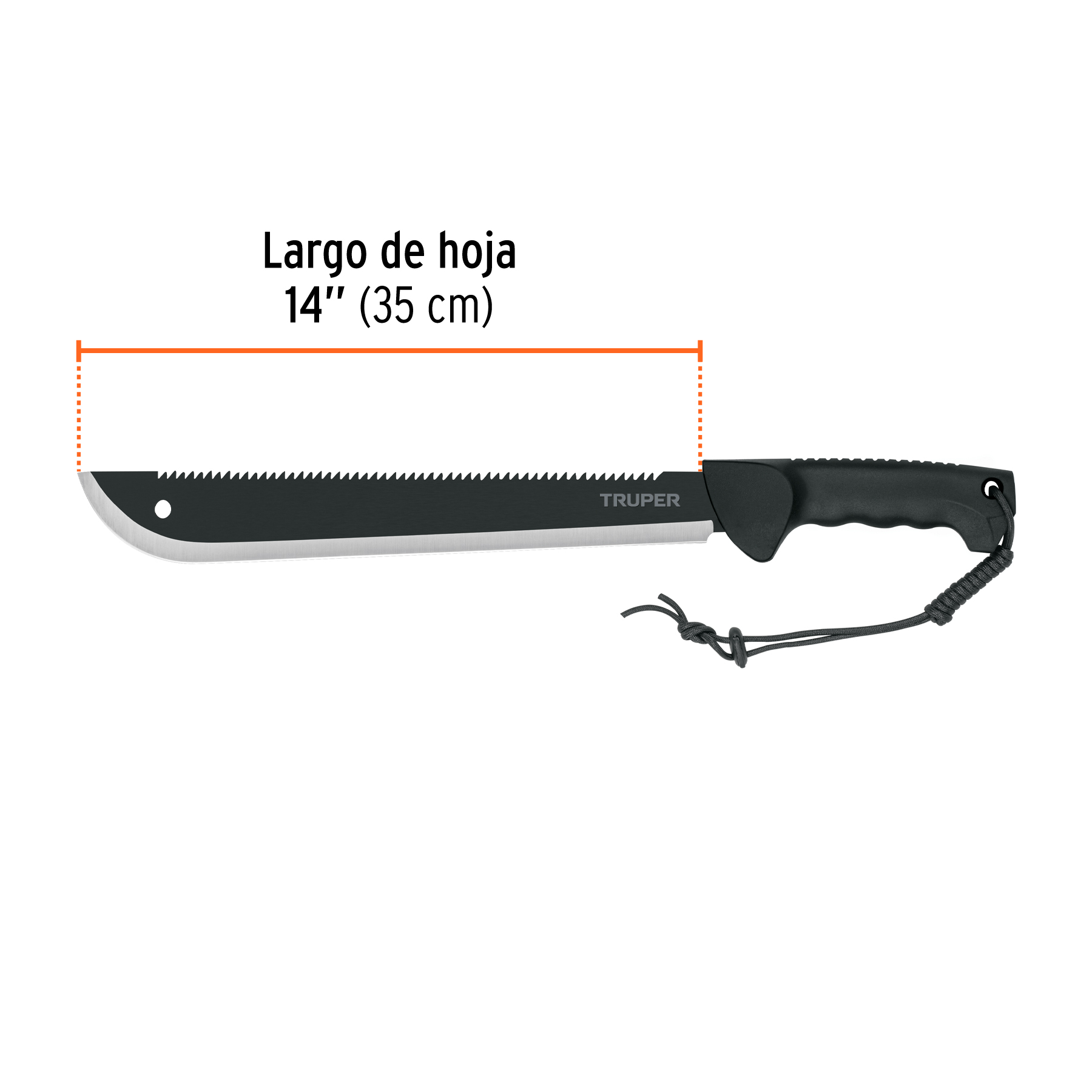 Machete doble filo 14', cacha inyectada, con funda, TRUPER - Imagen 3