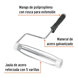 Maneral de 9', reforzado, con jaula para rodillo, TRUPER - Imagen 2