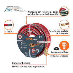 Alternative view of Manguera 1/2' super reforzada 4 capas 25 m conexiones metal