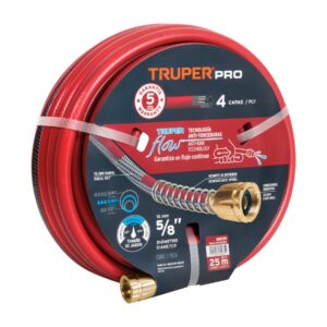 Manguera 5/8' super reforzada 4 capas 25 m conexiones metal