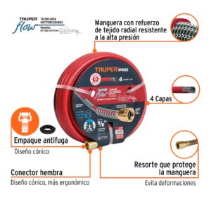 Alternative view of Manguera 5/8' super reforzada 4 capas 25 m conexiones metal