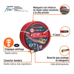 Alternative view of Manguera 5/8' super reforzada 4 capas 30 m conexiones metal