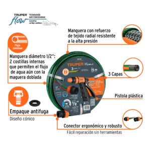 Alternative view of Combo manguera MAN-15X1/2RE y pistola de riego PR-401