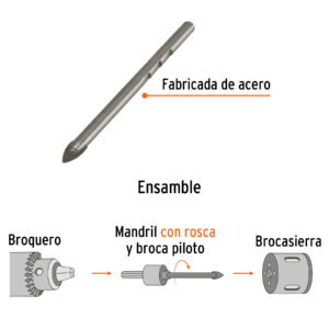 Alternative view of Broca piloto de 1/4' para brocasierras diamante, TRUPER
