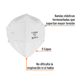 Alternative view of Respirador plegable N95, para polvos y partículas, TRUPER