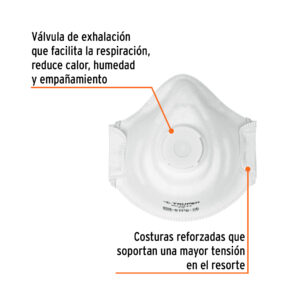 Alternative view of Respirador N95 con válvula para polvos y partículas, TRUPER