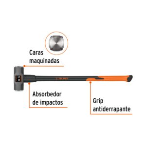 Alternative view of Marro octagonal 12 lb, mango fibra de vidrio 36', TRUPER