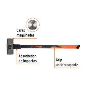 Alternative view of Marro octagonal 16 lb, mango fibra de vidrio 36', TRUPER