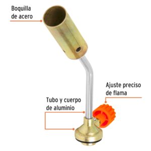 Alternative view of Soplete de aluminio, encendido manual, válvula roscada