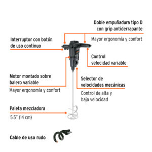 Alternative view of Mezcladora eléctrica 1500W, TRUPER INDUSTRIAL