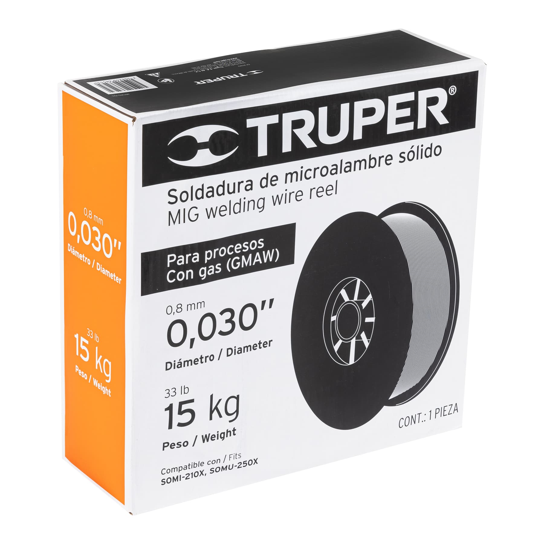 Caja 15 kg de microalambre sólido, con gas, .030', TRUPER - Imagen 3