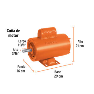 Alternative view of Motor eléctrico monofásico de 1 HP, alta velocidad, TRUPER