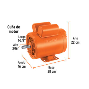Alternative view of Motor eléctrico monofásico de 1 HP, baja velocidad, TRUPER