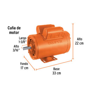 Alternative view of Motor eléctrico monofásico de 2 HP, baja velocidad, TRUPER