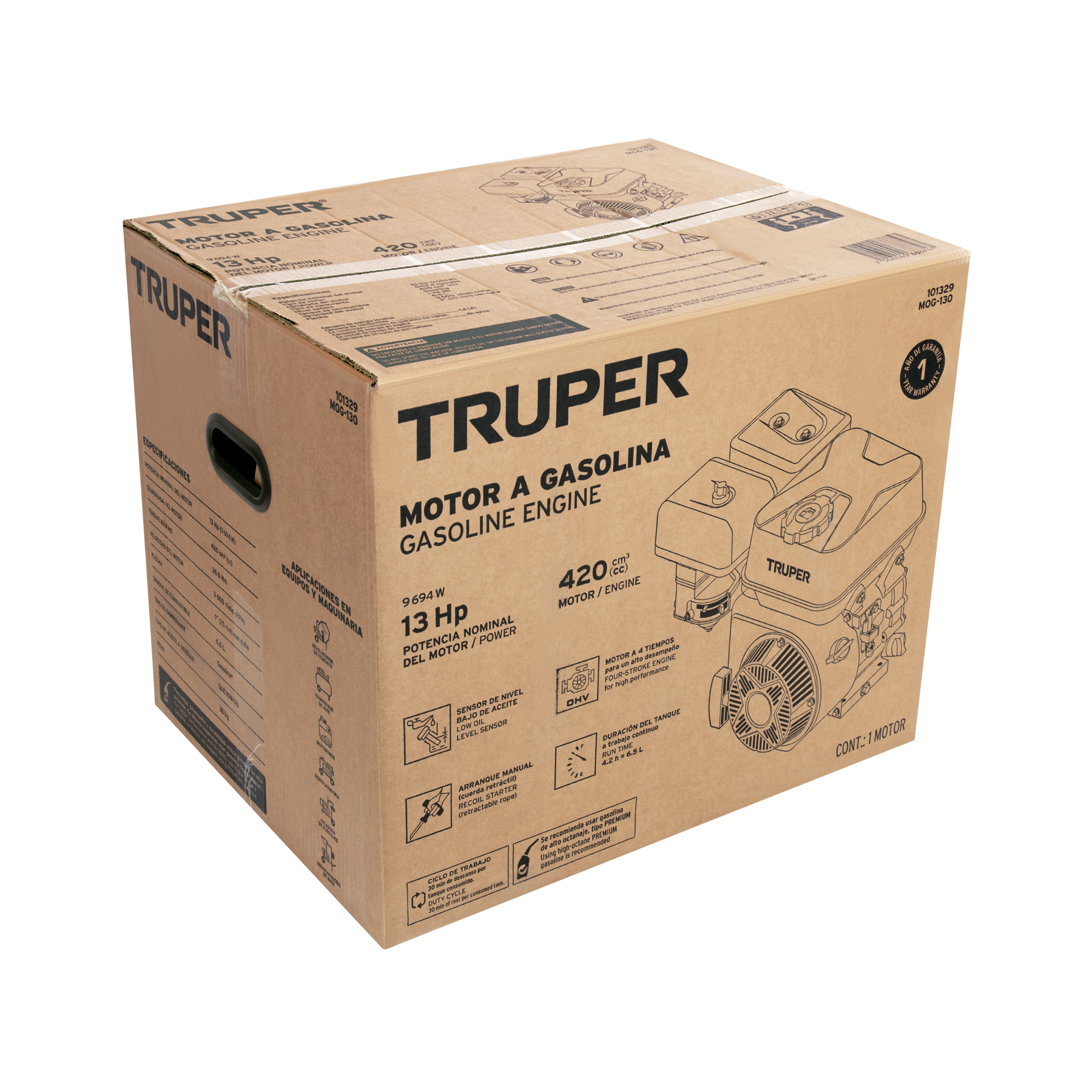 Motor a gasolina 13HP, TRUPER - Imagen 5
