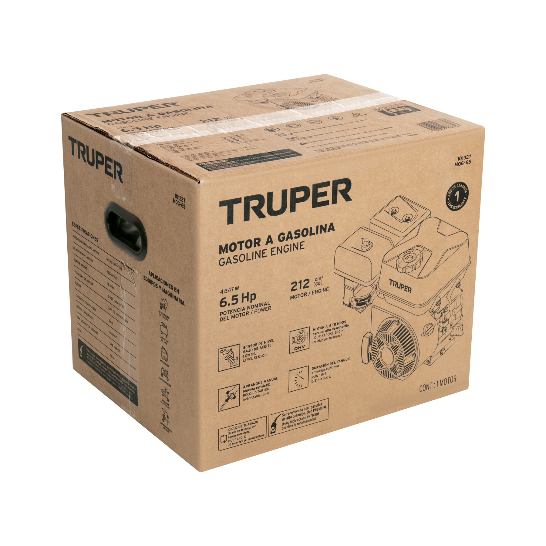 Motor a gasolina 6.5HP, TRUPER - Imagen 5