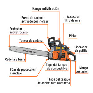Alternative view of Motosierra 38 cc a gasolina con barra de 16', TRUPER