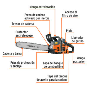 Alternative view of Motosierra 50 cc a gasolina con barra de 16', TRUPER