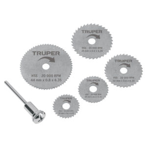 Kit de minidiscos sierra para herramienta rotativa, 5 piezas