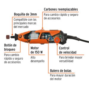 Alternative view of Herramienta rotativa 150W con 97 accesorios, TRUPER PRO