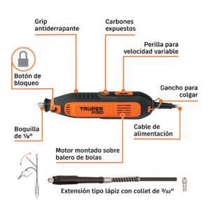Alternative view of Herramienta rotativa 135W con 97 accesorios, TRUPER PRO