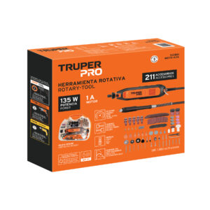 Herramienta rotativa 135W con 211 accesorios, TRUPER PRO - Imagen 6