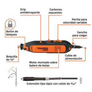 Alternative view of Herramienta rotativa 135W con 211 accesorios, TRUPER PRO