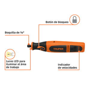 Herramienta rotativa inalámbrica 7.2V, TRUPER PRO - Imagen 3