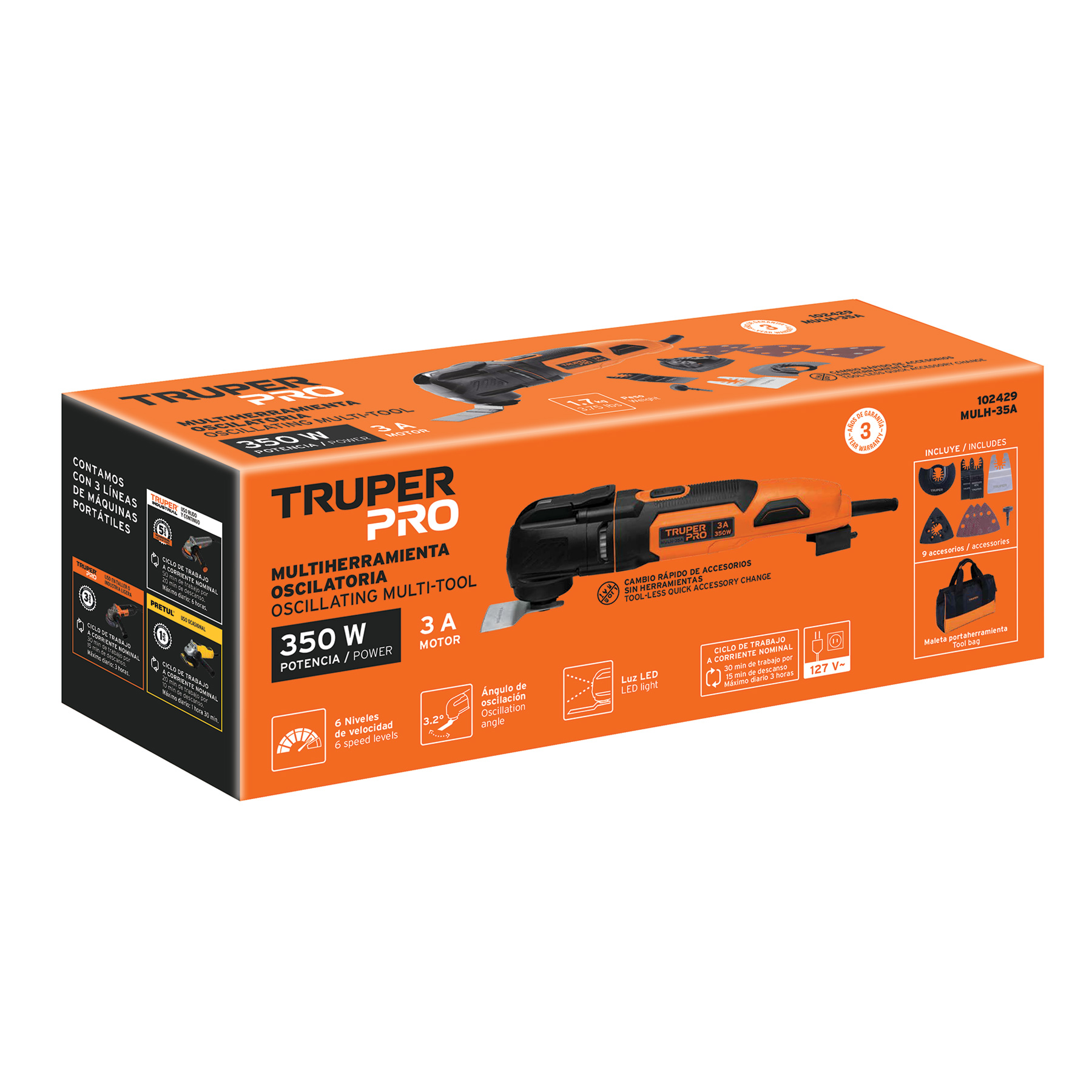 Multiherramienta 350W con 9 accesorios, TRUPER PRO - Imagen 5