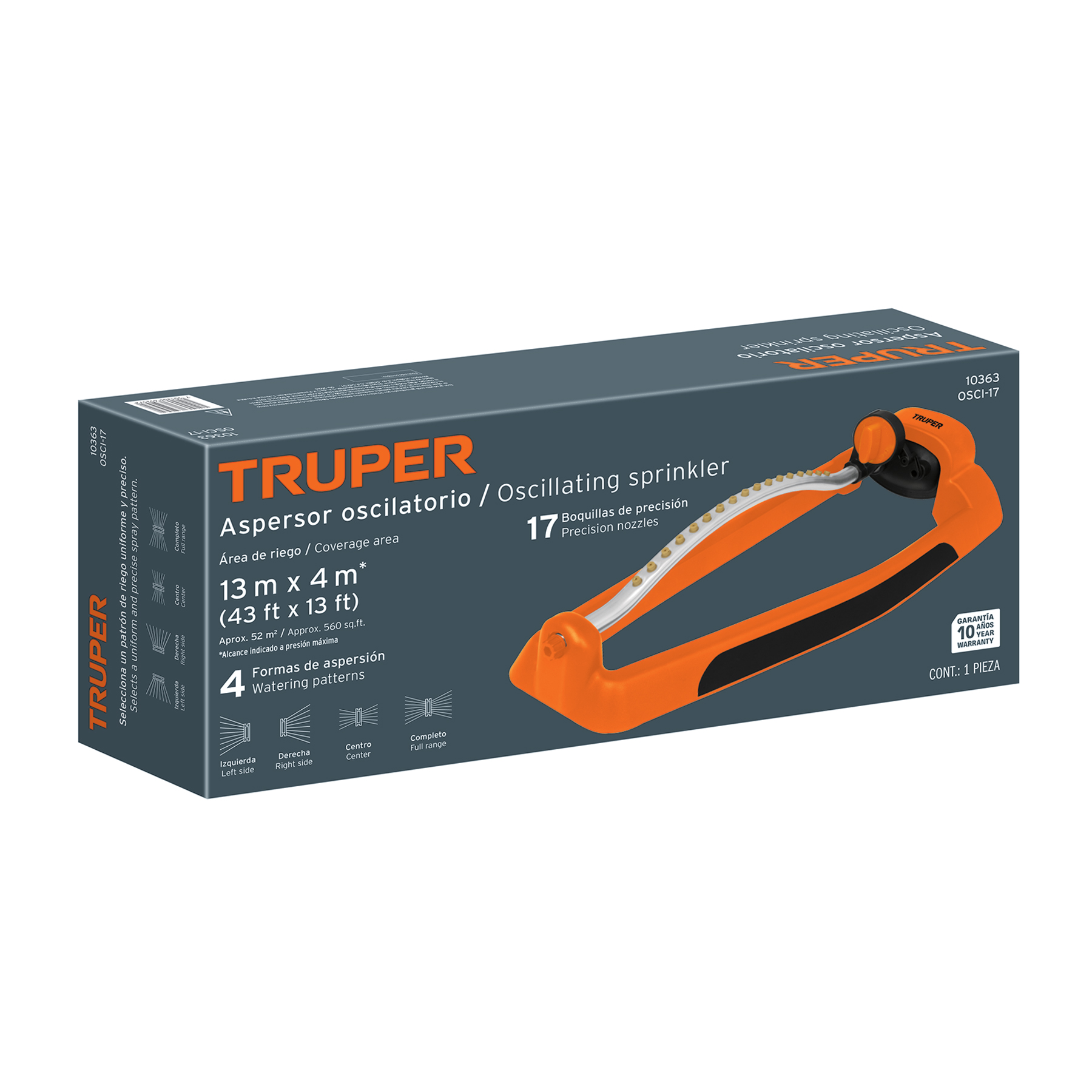 Aspersor oscilatorio, metal-plástico, TRUPER - Imagen 4
