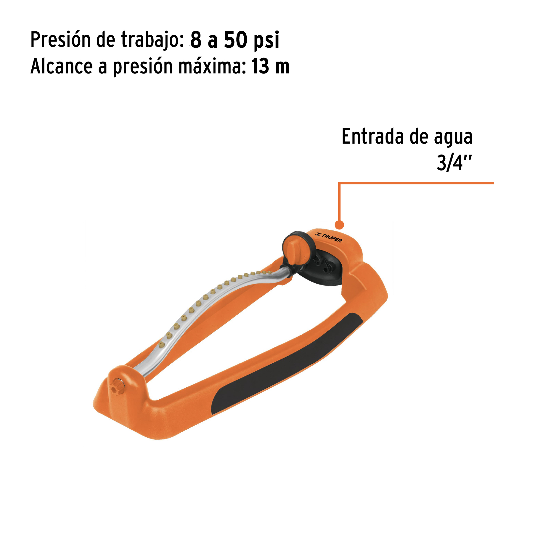 Aspersor oscilatorio, metal-plástico, TRUPER - Imagen 3