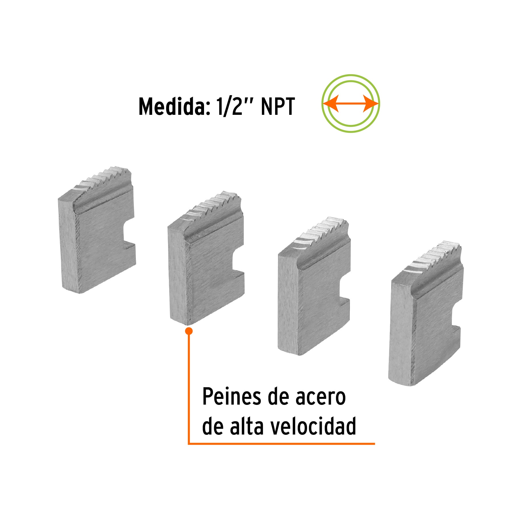 Juego de 4 peines de 1/2' para tarrajas T-852X, EXPERT - Imagen 2