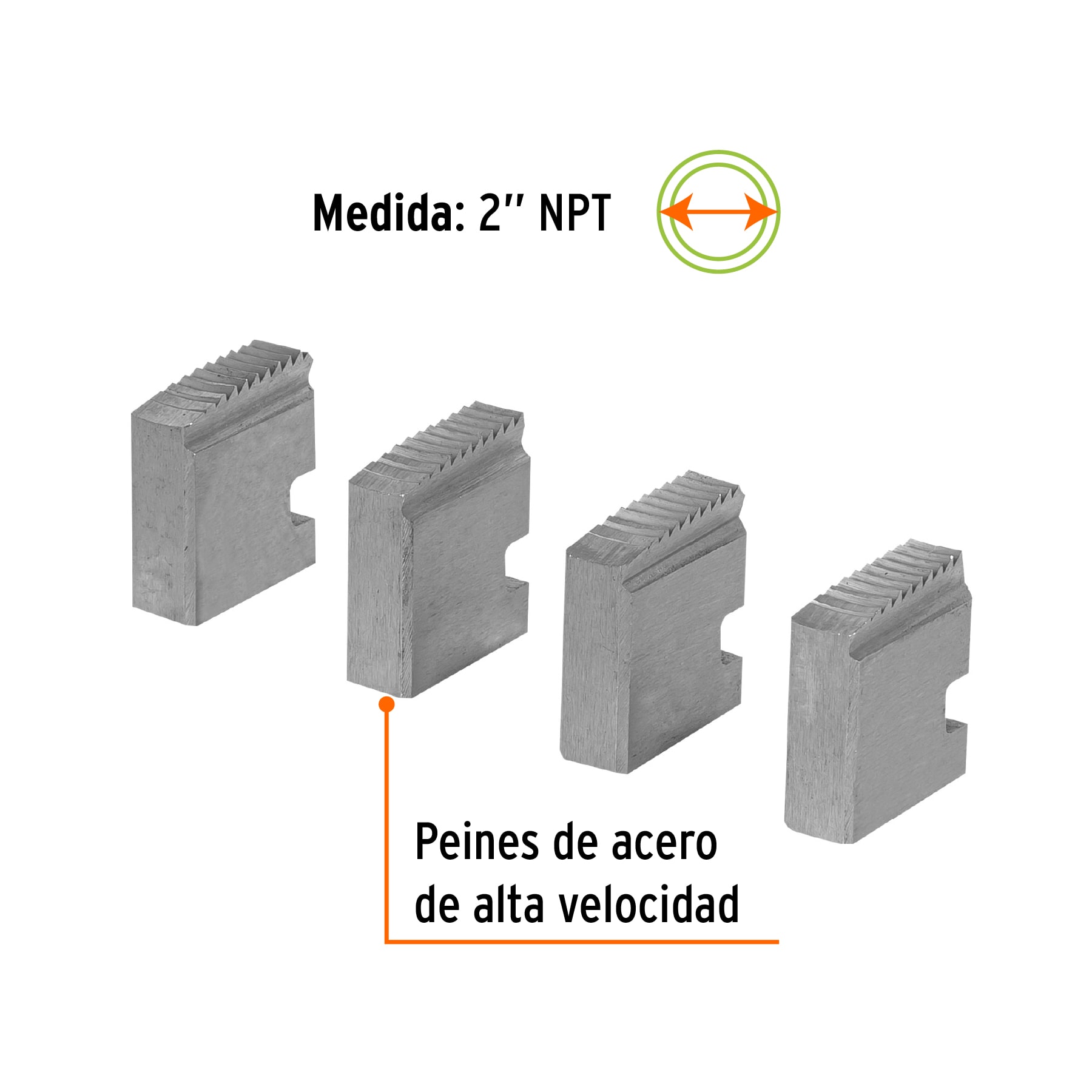 Juego de 4 peines de 2' para tarrajas T-852X, EXPERT - Imagen 2