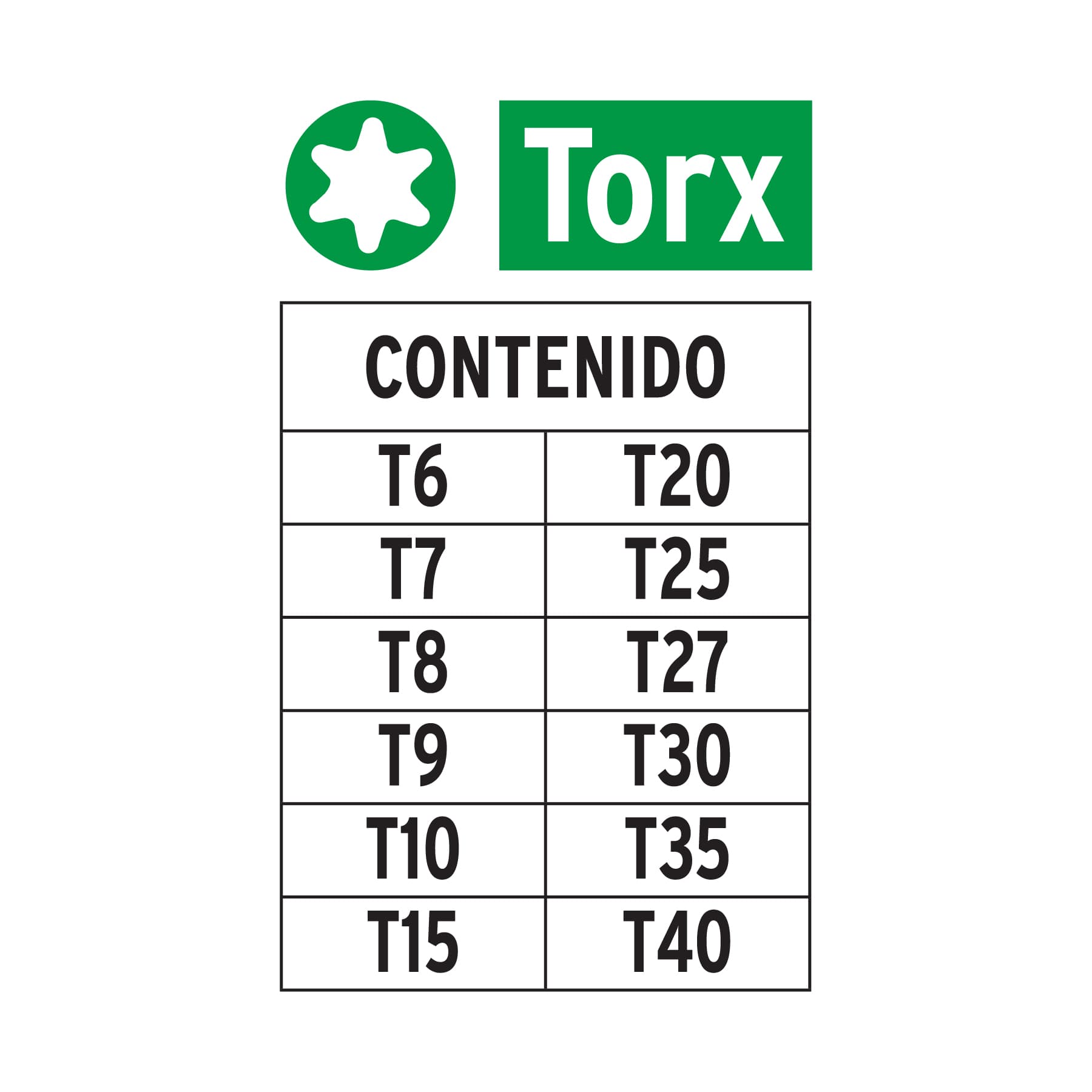 Juego de 12 puntas torx combinadas largo 2', TRUPER EXPERT - Imagen 2