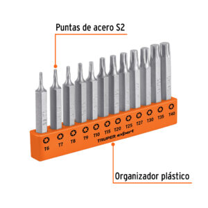 Juego de 12 puntas torx combinadas largo 2', TRUPER EXPERT - Imagen 3