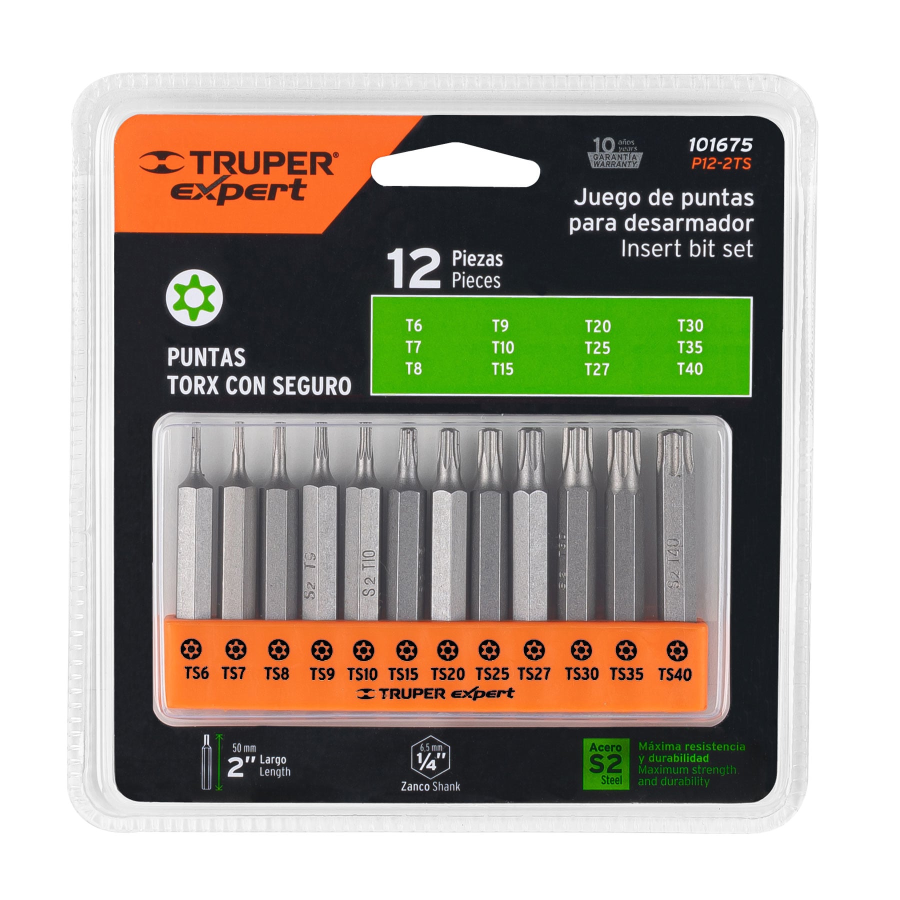 Juego de 12 puntas torx combinadas c/seguro largo 2', EXPERT - Imagen 4