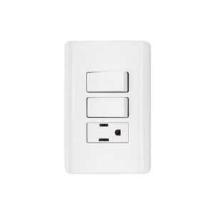 Placa armada con contacto y 2 interruptores sencillos, BASIC