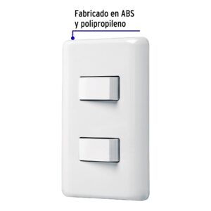 Alternative view of Placa armada con 2 interruptores sencillos, VOLTECK BASIC