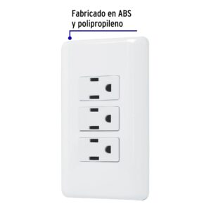 Alternative view of Placa armada con 3 contactos, VOLTECK BASIC