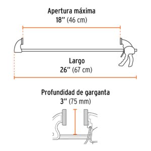 Prensa con ajuste rápido 18', uso rudo, TRUPER EXPERT - Imagen 3