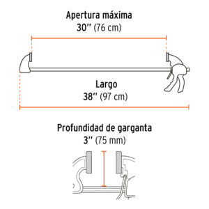 Prensa con ajuste rápido 30', uso rudo, TRUPER EXPERT - Imagen 3