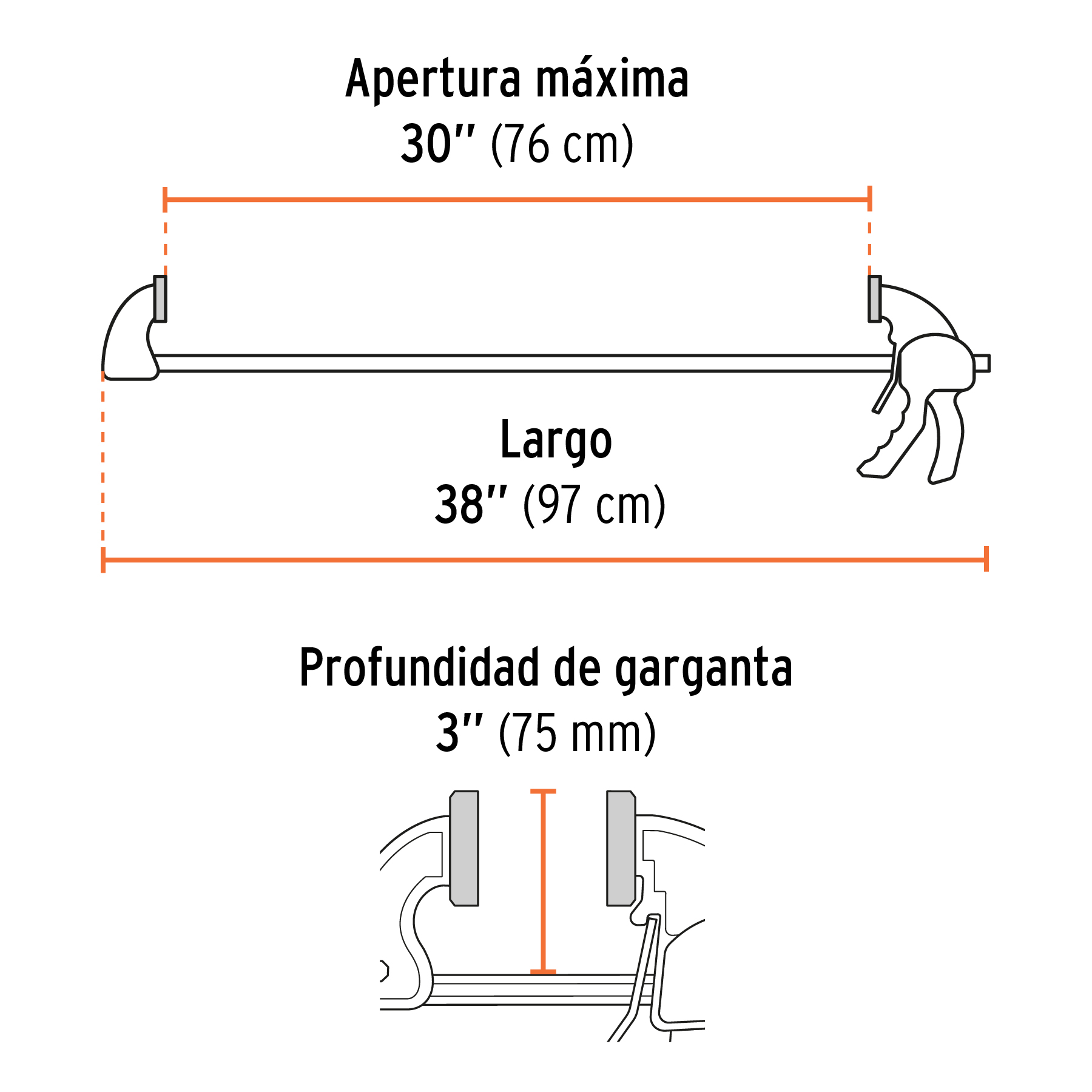 Prensa con ajuste rápido 30', uso rudo, TRUPER EXPERT - Imagen 3