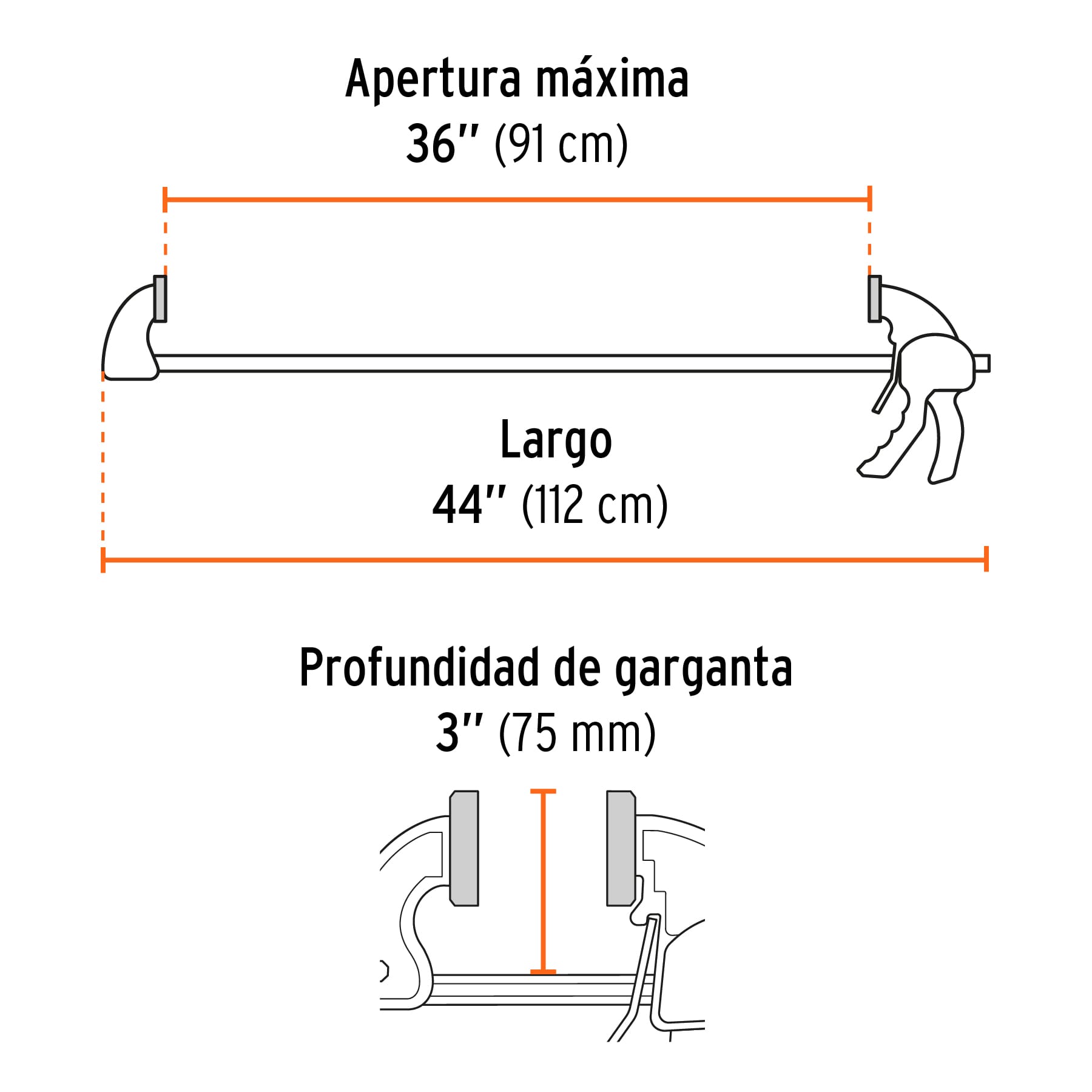 Prensa con ajuste rápido 36', uso rudo, TRUPER EXPERT - Imagen 3