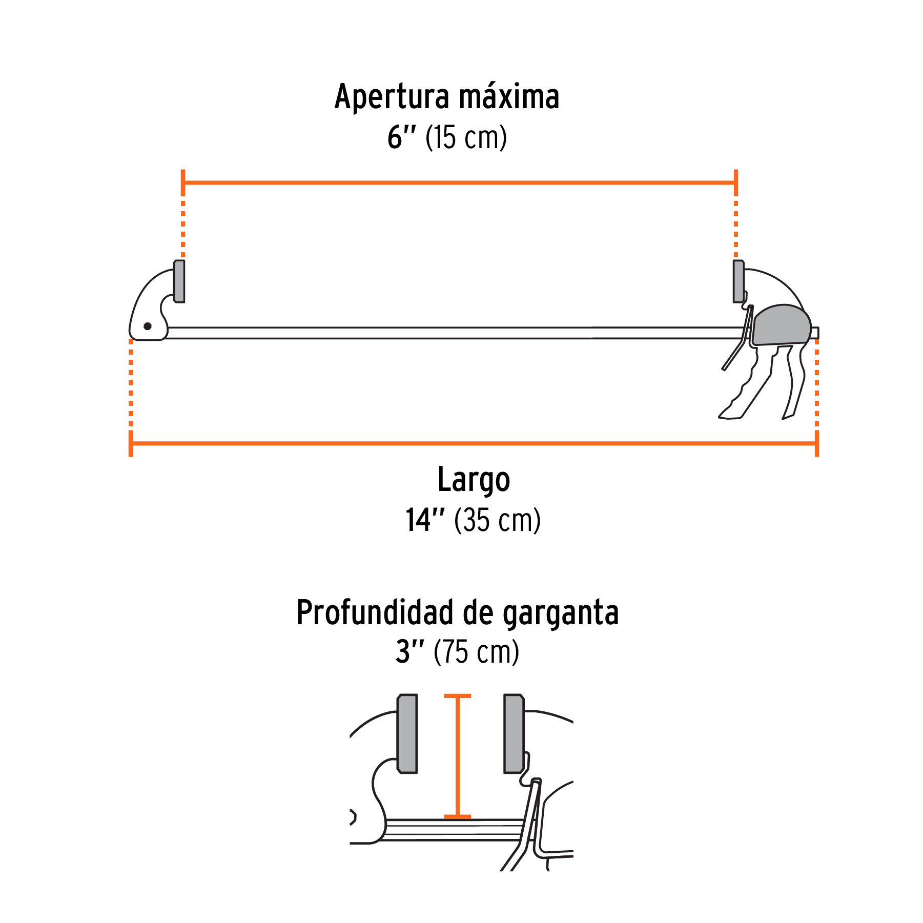 Prensa de ajuste rápido 6' uso rudo, cuerpo nylon, EXPERT - Imagen 2