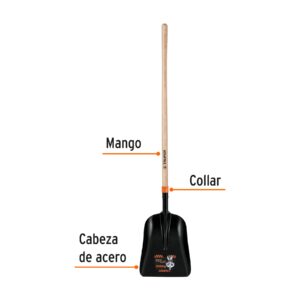 Alternative view of Pala carbonera chica T-2000 con mango largo de 43', TRUPER