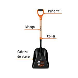 Alternative view of Pala carbonera T-2000, puño 'Y', TRUPER