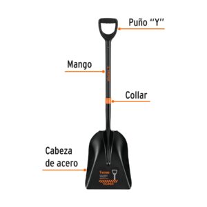 Alternative view of Pala carbonera T-2000, puño 'Y' mango fibra de vidrio TRUPER